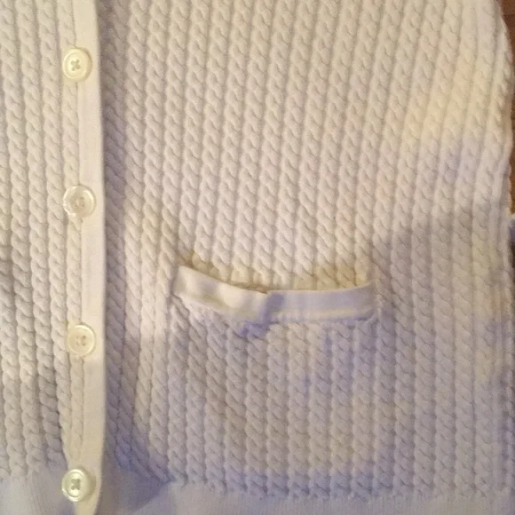 Lands’ End Button Front Cable Cardigan - Picture 5 of 7